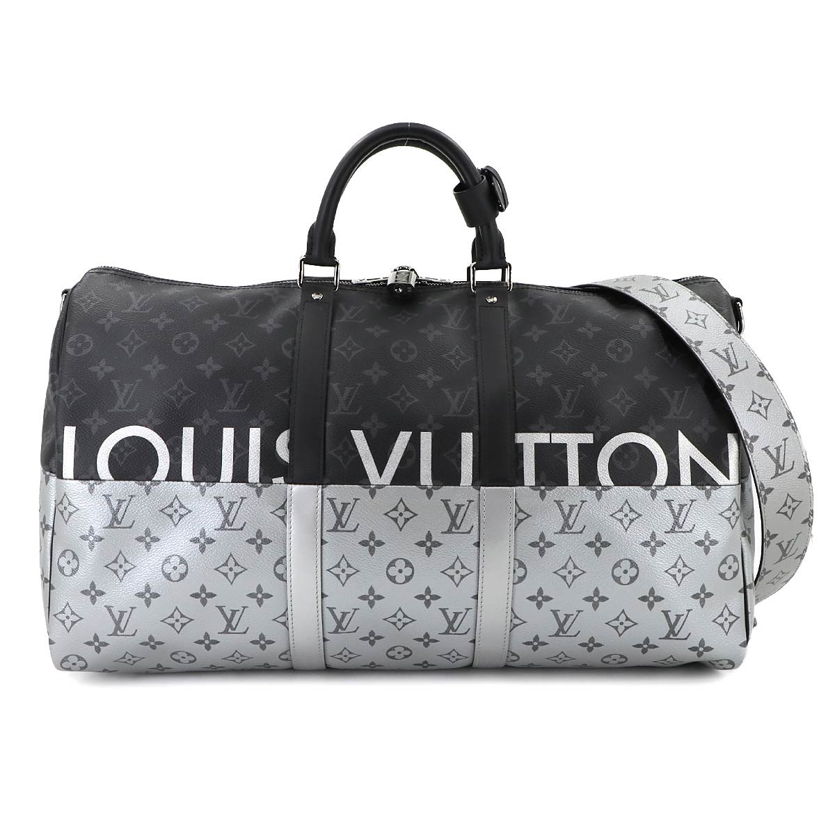LOUIS VUITTON Monogram eclipse split Keepall Band… - image 1