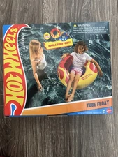 Hot Wheels Float Life by Funboy Double Sided Checkered & Flame Inflatable Tube