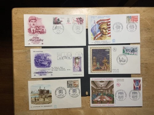 France lot of 6 FDC 1st day covers from the 1960s 1980s with Military Themes