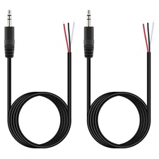 Fancasee 3.5Mm 1/8" to Speaker Wire, 2-Pack 6FT 3.5Mm TRS Stereo Male Plug to Ba