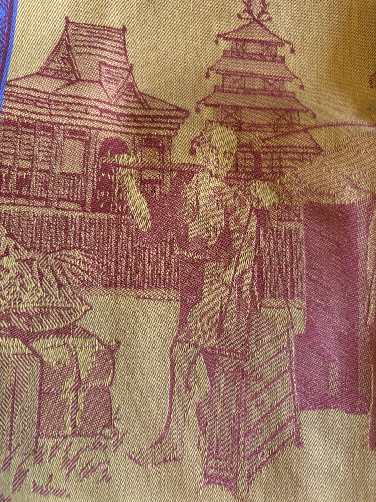 Primrose Bordier Chinese Market Saffron Le Jacquard Francais Tablecloth 69” x 98