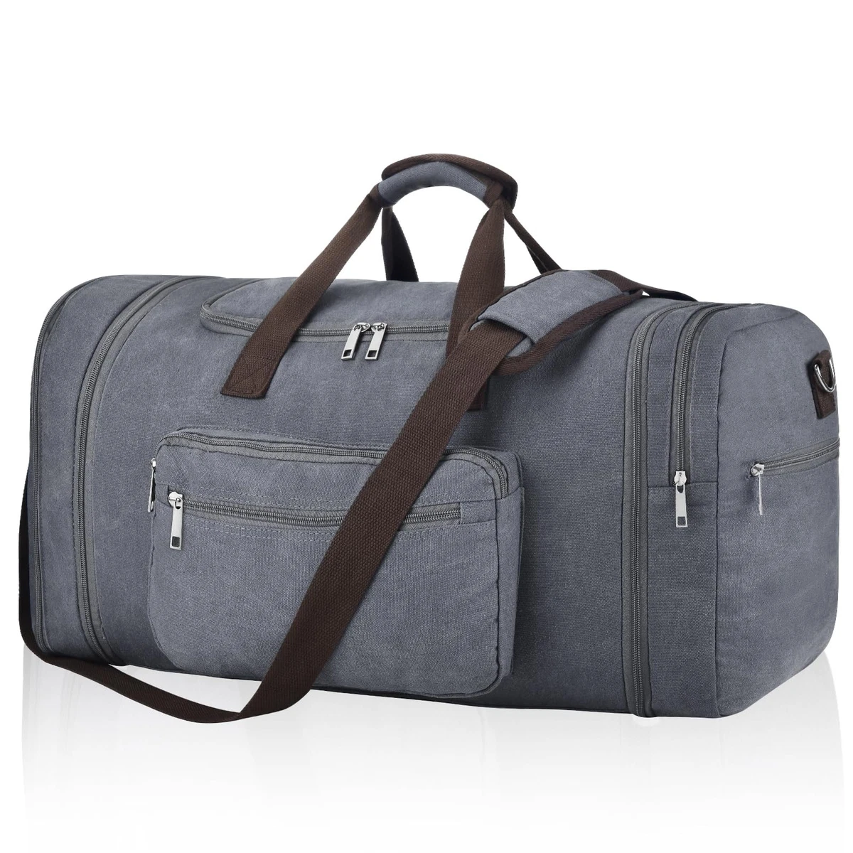 60L Duffle Bag for Men, Large Expandable Canvas Duffel Bag for