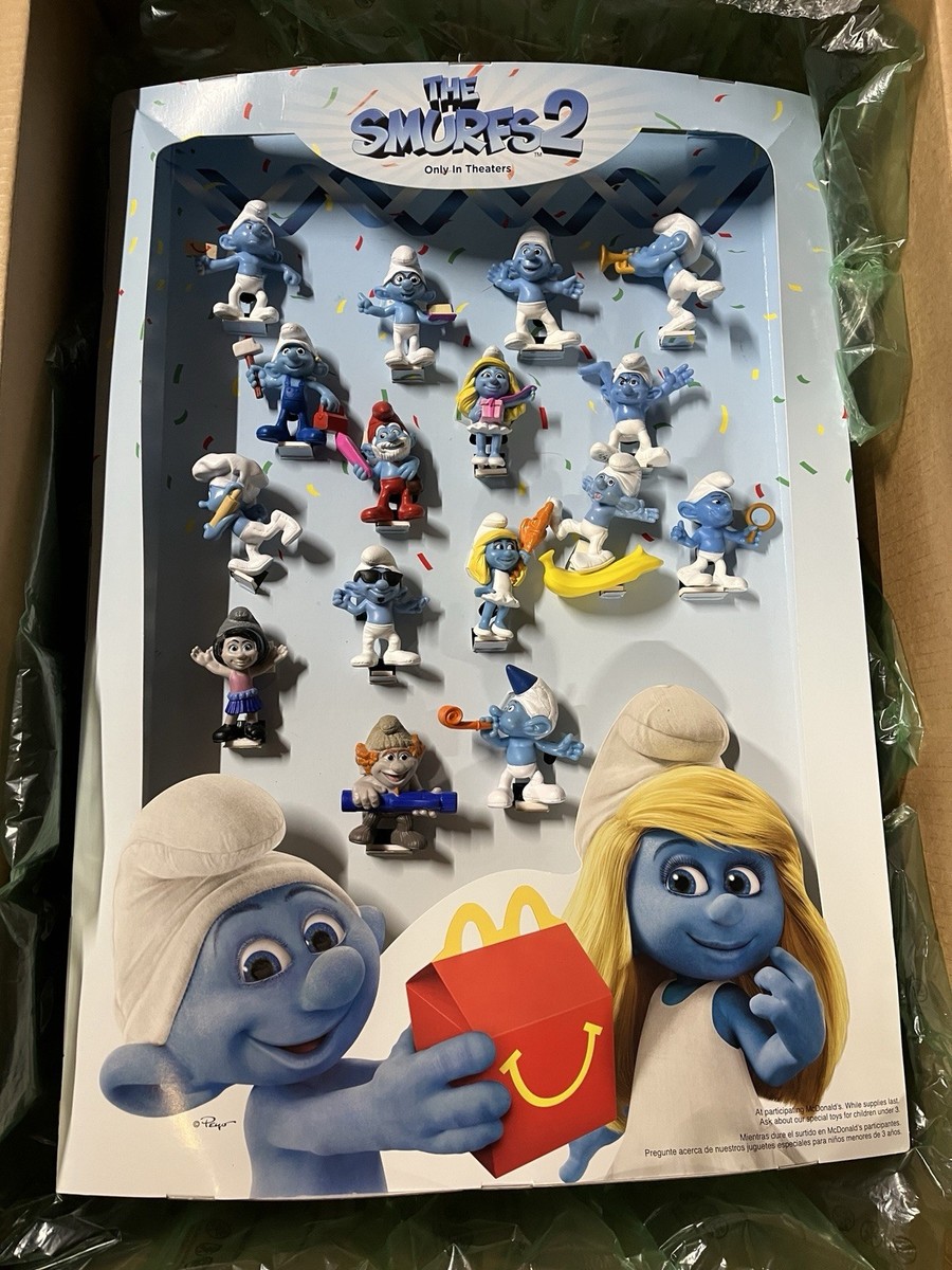 RARE McDonald's Smurfs 2 Movie Promo Display Set Complete x16
