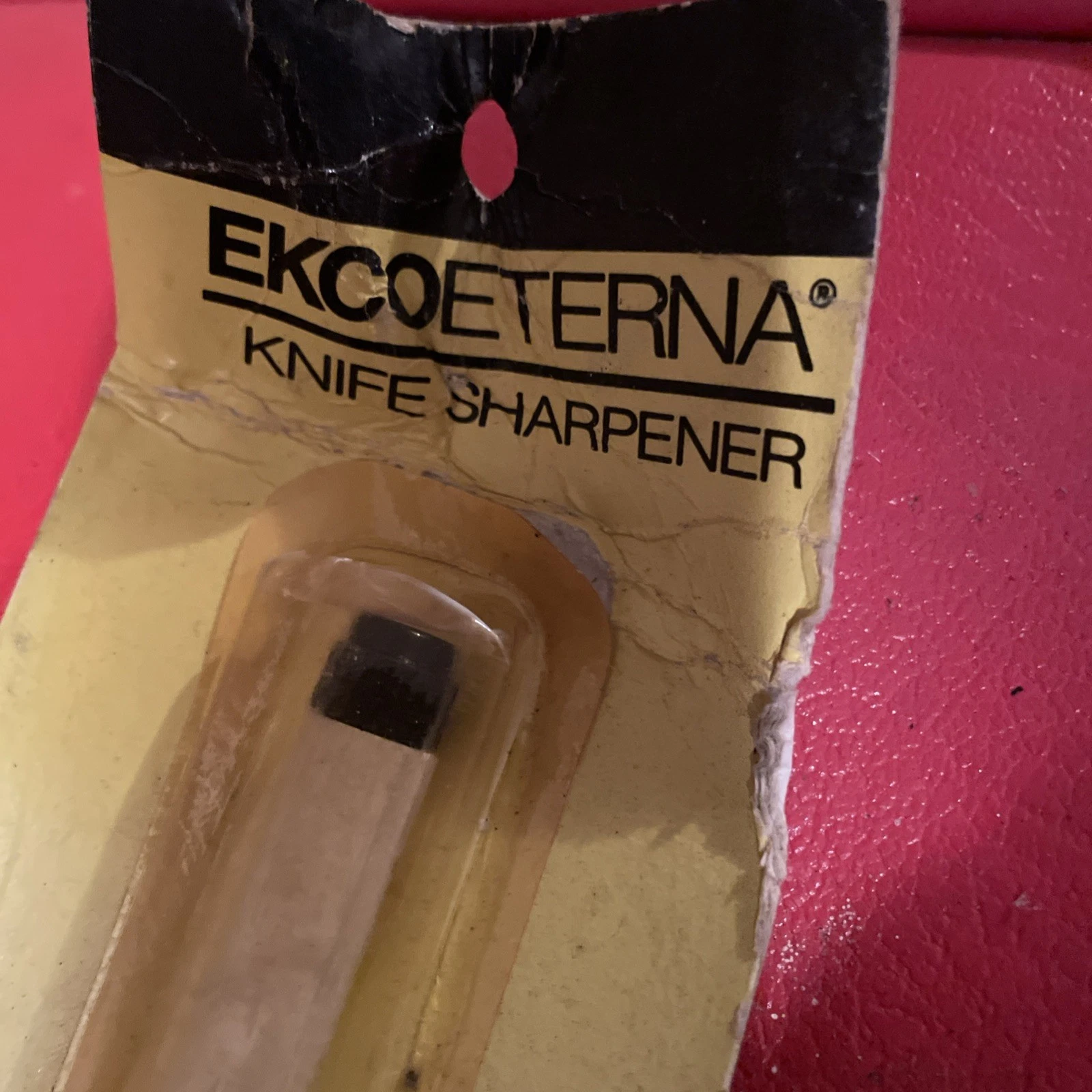 Ekco Eterna Honing Steel Knife Sharpener Rod Wood Handle Vintage