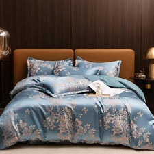 3 Pcs Duvet Cover and Pillow Case Set No Filling European Light Luxury Jacquard