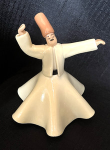 Motif Turkey Whirling Dervish Sufi Mevlevi 5" Tall Clay Figure Sema Ceremony