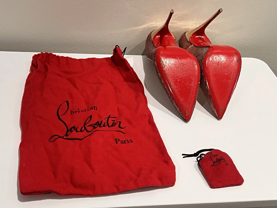 Christian Louboutin So Kate Sequined Heels Pink Rose Siren Sequin Size 39.5 EU - Image 4 of 4