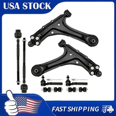 8Pcs Front Lower Control Arm Tie Rod Ends Sway Bar For 1995-2005 Pontiac Sunfire