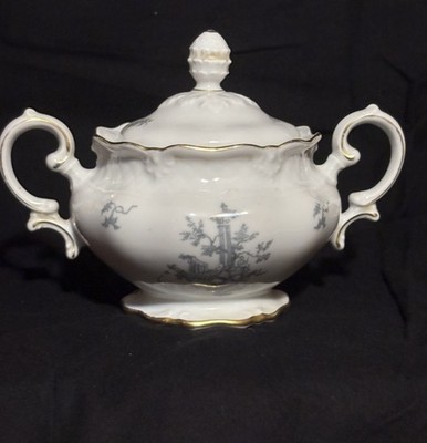 RARE 1930s Eschenbach Bavaria Germany La Reine Covered Sugar Bowl with Lid