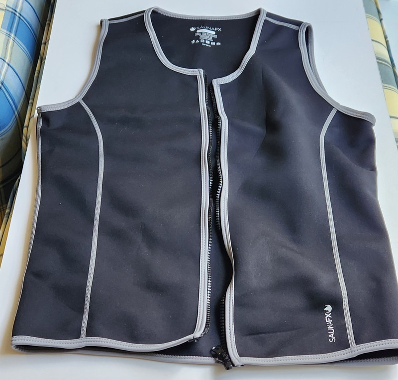 SAUNA/EXERCISE VEST Full zipper front SAUNAFX Large