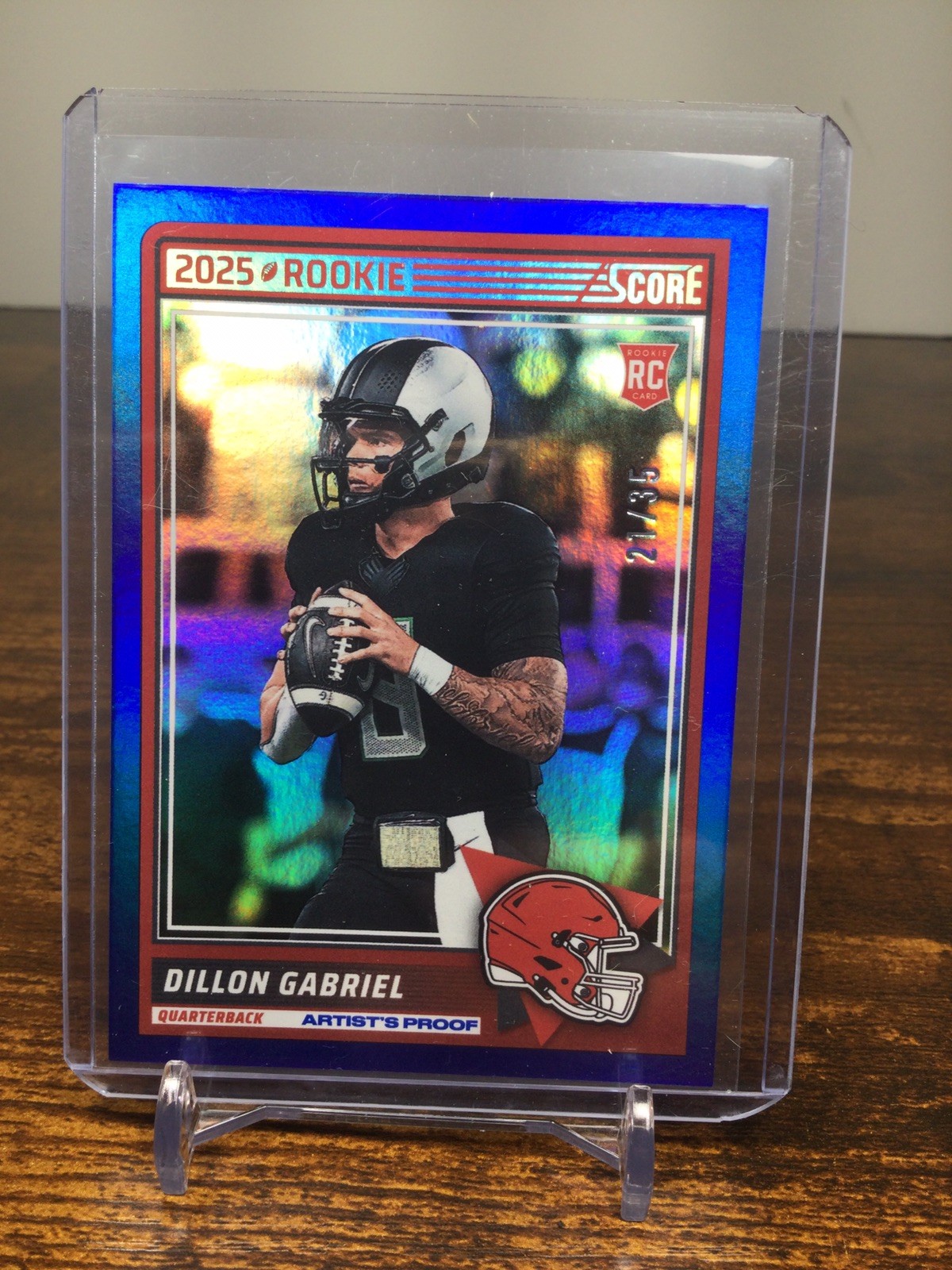 2025 DILLON GABRIEL PANINI SCORE #41 ROOKIE RC ARTIST'S PROOF #'d 21/35 Blue
