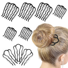 9 Pcs Metal Hair Accessories for Updos: U-Shape Twist Combs, Pins, Fork Clip - C