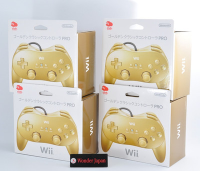 [Neu] Wii GOLDEN Classic Controller PRO Set 4 Club Nintendo Members Limited