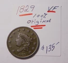 Photo of a 1829-P Large Cent from an eBay listing that sold on Jul 20, 2026