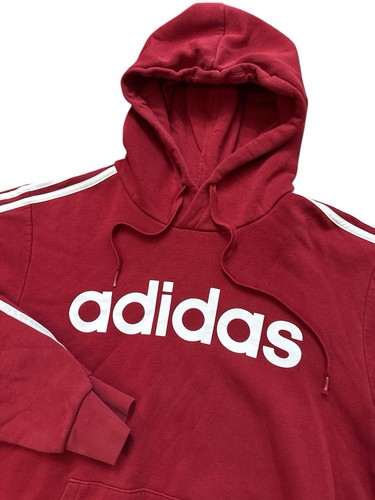 Adidas Men’s Hoodie Size Medium Maroon/Red Spell Out Logo 3 Stripes Sports