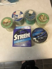 Lot 4 VTG Rolls Spools 2 Current South Bend Stren Blue Monofilament Fishing Line