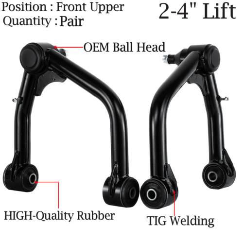 Pair Front Upper Control Arms 2-4" Lift for 2007-2022 2009 Toyota Sequoia Tundra - Picture 1 of 3