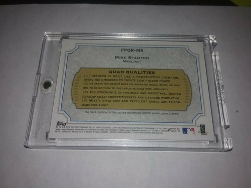 Mike Stanton SP Quad Relics 37 Of 75 NY Yankees 2012 Museum No T P Q R M S - Picture 2 of 2