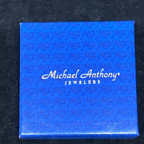 Michael Anthony Glass 14K Gold Dust Blue Puffy Heart Pendant Vintage NOS GB1 - Picture 12 of 14