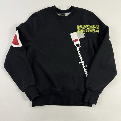 Champion Sweater Mens Size XS Black Casual Pullover Sweatshirt Skater  Hiking