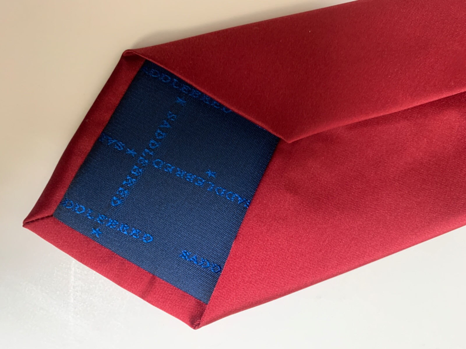 Saddlebred Solid Red Smooth Tie-100% Polyester - image 5