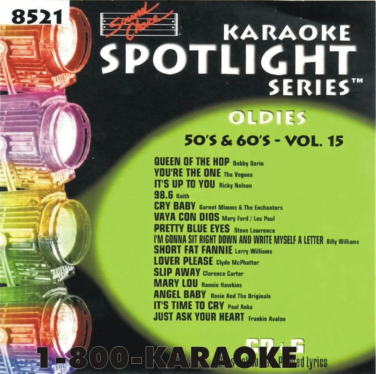 SOUND CHOICE KARAOKE 50's & 60's v.15 cdg CD+G - SC8521- HARD TO FIND - 15 SONGS