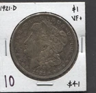 1921-D-US Morgan Silver Dollar- VF+