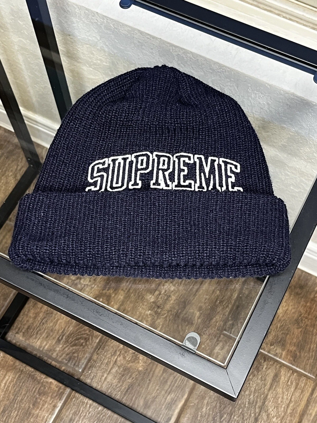 Beanie marine jauge lâche suprême arc F/W 17