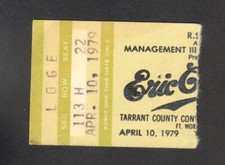 ERIC CLAPTON CONCERT TICKET STUB APR 10 1979 CONVENTION CENTER ARENA FT WORTH