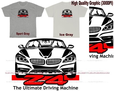 BMW Z4 Convertible Ultimate Driving Machine DigiRods Cartoon Car Gray T Shirt