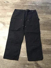 Lot-140Carhartt Made In USA Men's Firm Duck Double-Front Work Pant - Black,  
