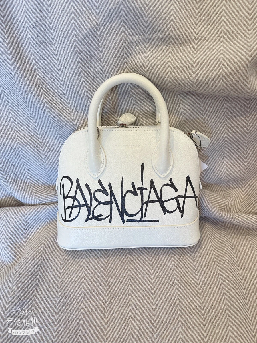 Balenciaga Xxs Ville Top Handle Bag In Cream & White