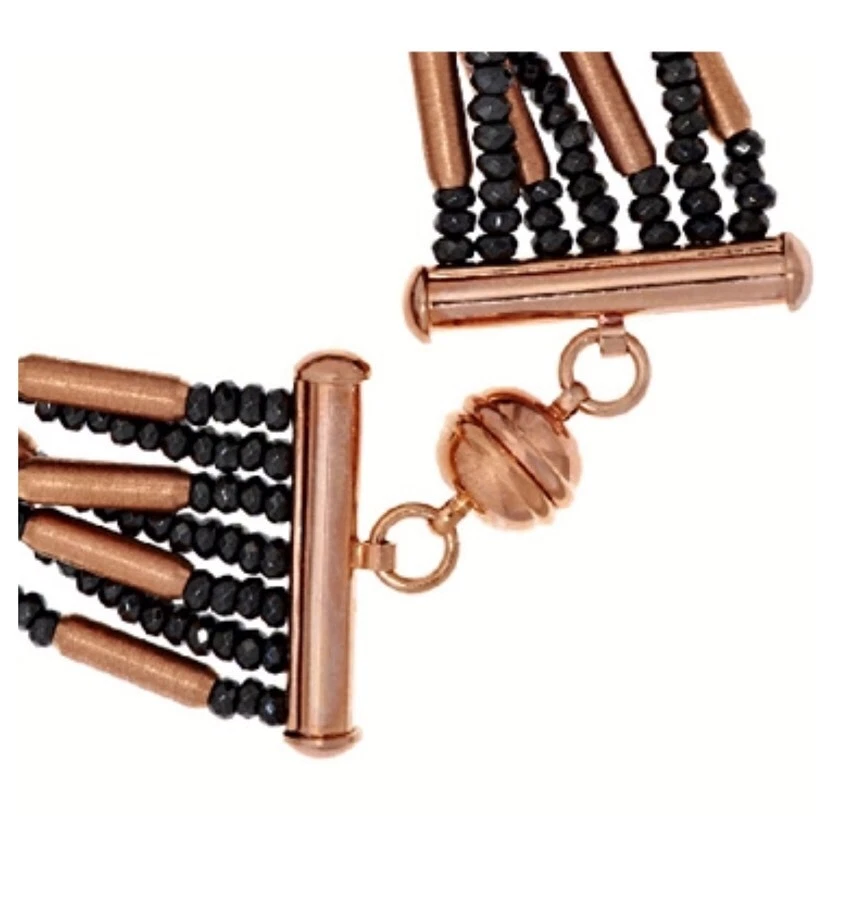 Pulsera Magnética Bronce Multi Hilo Hematita Plata Talla Med Foto 3 de 4