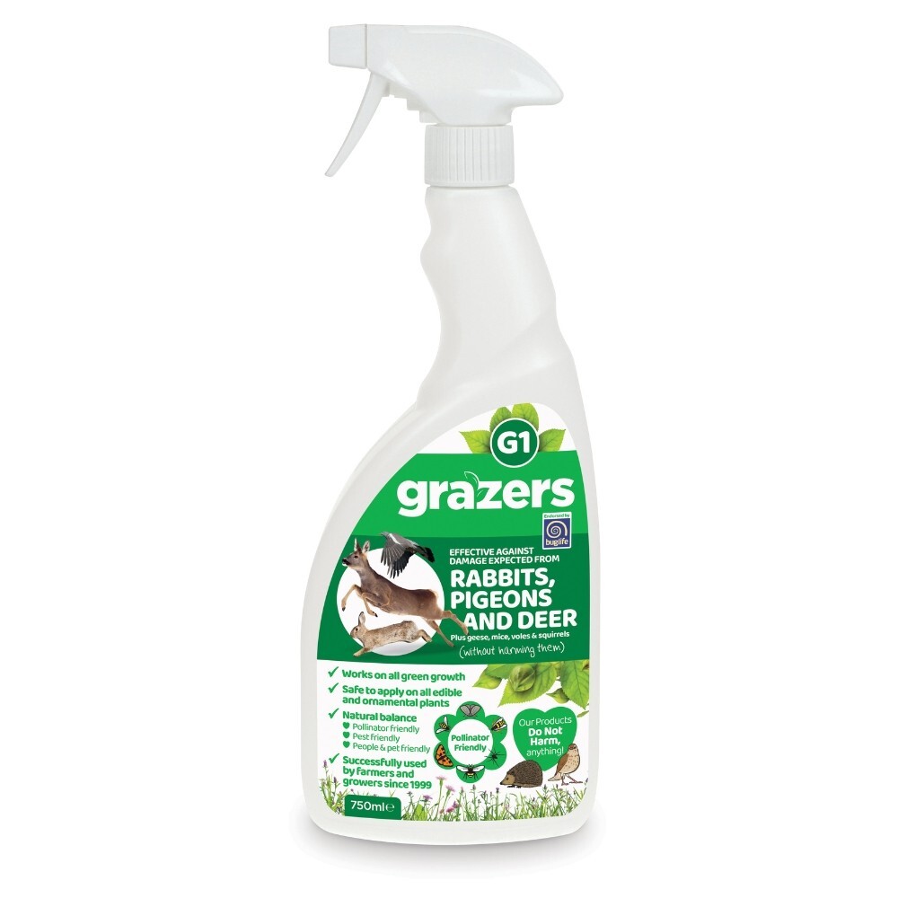 Grazers Natural Pigeon Rabbit Deer Geese Deterrent 750ml Garden Outdoor Spray
