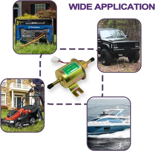 12V Universal 2.5-4PSI Gas Diesel Inline Low Pressure Electric Fuel Pump HEP-02A - Picture 6 of 8
