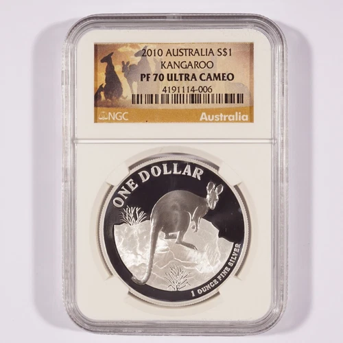 2010 Australia Silver Dollar Kangaroo NGC PF70 Ultra Cameo