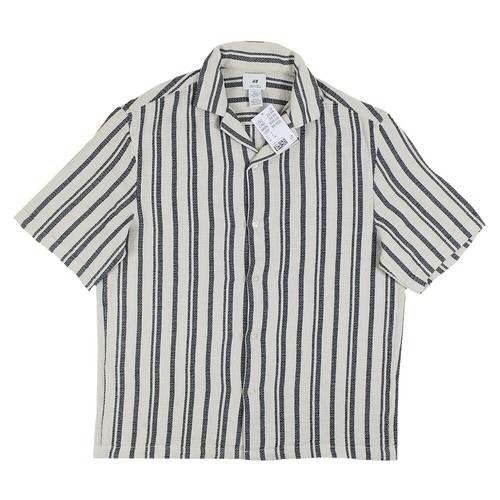 Supreme Washed Stripe Polo “Black” Young La Button Up Collard Short Sleeve Shirt Men Size M Red Logo