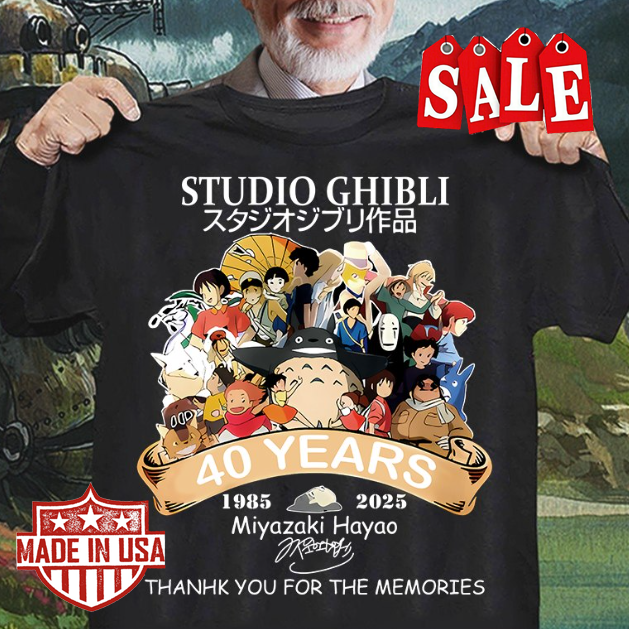 Ghibli 40 Years Anniversary Shirt Thank You For The Memories S-5Xl