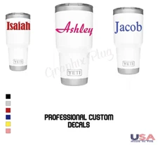 Custom Personalized Vinyl Lettering Name Decal Sticker Car Window Tumbler Flask