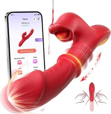 Thrusting Rotating Rabbit Vibrator Dildo G Spot Clit Massager Sex Toys for Women