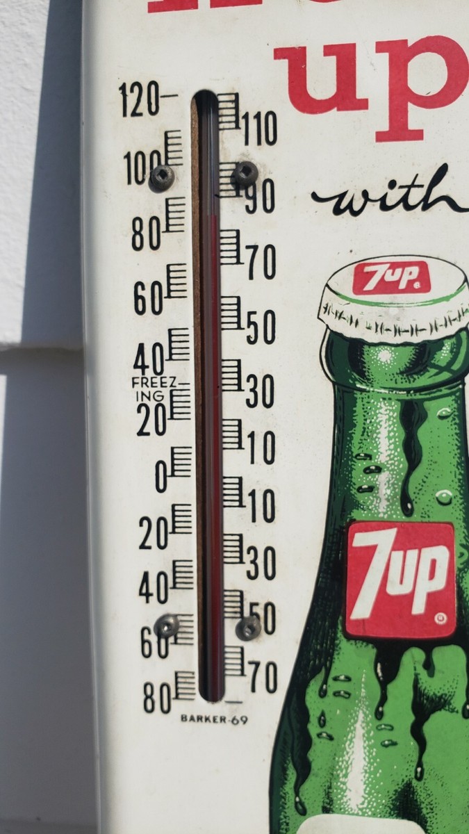 1969年　セブンアップ Vintage advertising 1969 7up Metal Thermometer sign soda | eBay