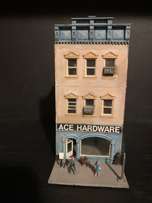 Highly detailed Hand Painted HO scale building with roof top nude sun bathers!