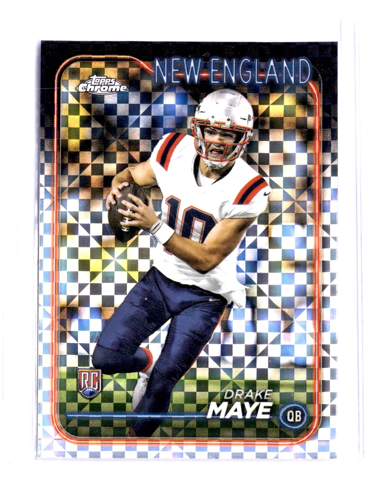 RARE SSP COLOR MATCH ROOKIE!!! 2024 Topps Chrome Drake Maye #203 X-Fractor RC