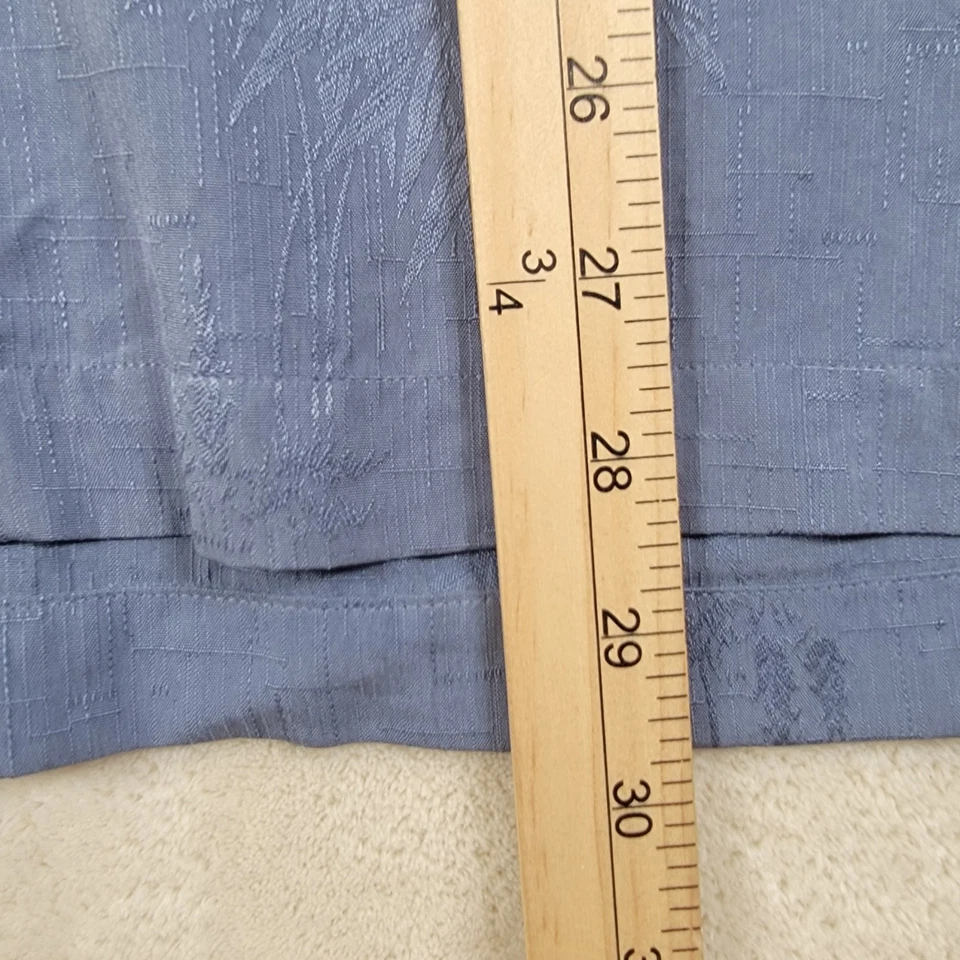 Camisa de hombre de carrete de algodón azul medio con botones bolsillo seda manga corta botón Foto 4 de 4