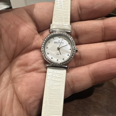 Untested Skagen Denmark Ladies Mother of Pearl Face Watch Water Resistant 3 ATM