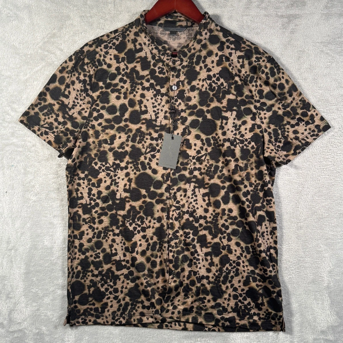Leopard Short Sleeve Casual Button-Down Shirts for Men for sale | eBay