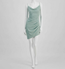 City Studios Women's Green Juniors Cowl-Neck Glitter Bodycon Dress Size 3/4