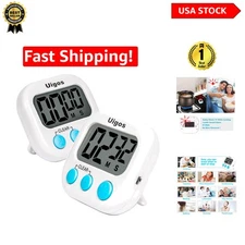2 Pack Digital Kitchen Timer II - Big Digits & Loud Alarm for Effortless Timing