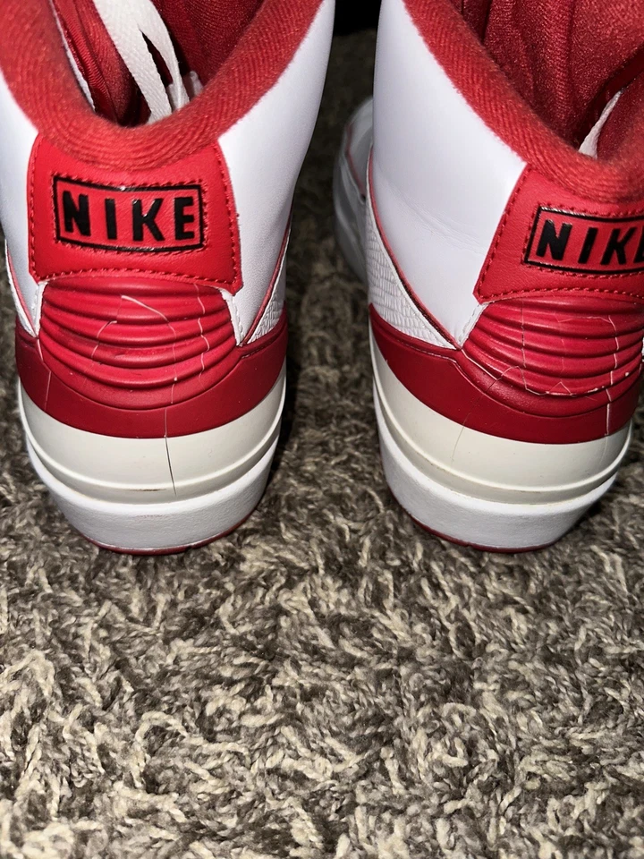 Nike Jordan 2 Retro Chicago Home 2014 Hombre Talla 14 Blanco Rojo Excelente Estado Foto 4 de 4