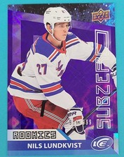 2021-22 UD Ice Sub Zero #SZ-39 Nils Lundkvist /999 Rangers HOCKEY Card A8